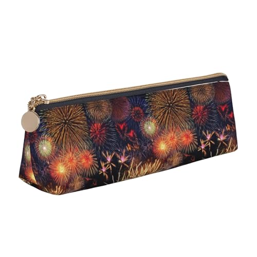 ADAhgu Federmäppchen mit Feuerwerk-Aufdruck, vielseitig, leicht, mit Reißverschluss, Stiftaufbewahrung, Schule, Studenten von ADAhgu