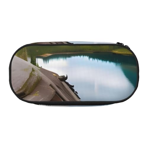 ADAhgu Federmäppchen mit Gletscher-Nationalpark-Aufdruck, für Schule, Studenten, Reisen, Büro, Schreibwaren, Make-up-Organizer, Schwarz , Einheitsgröße, Taschen-Organizer von ADAhgu