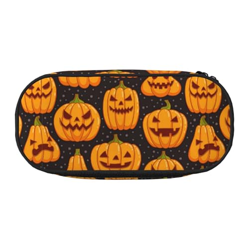 ADAhgu Federmäppchen mit Halloween-Kürbis-Muster, für Schule, Studenten, Reisen, Büro, Schreibwaren, Make-up-Organizer, Schwarz , Einheitsgröße, Taschen-Organizer von ADAhgu