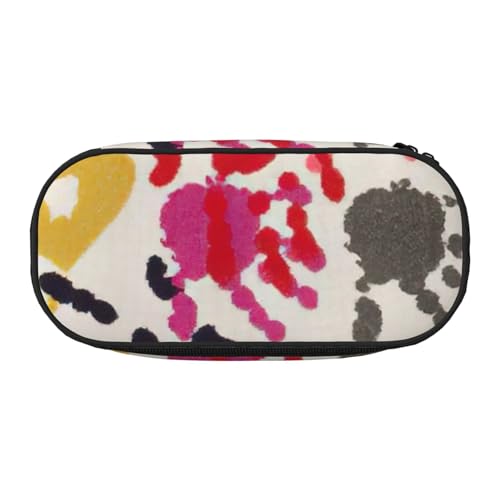 ADAhgu Federmäppchen mit Handdruck, für Schule, Studenten, Reisen, Büro, Schreibwaren, Make-up, Schwarz , Einheitsgröße, Taschen-Organizer von ADAhgu