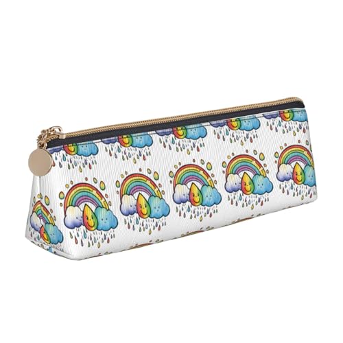 ADAhgu Federmäppchen mit Regenbogen-Wolken-Motiv, vielseitig einsetzbar, leicht, mit Reißverschluss, für Schule, Studenten von ADAhgu