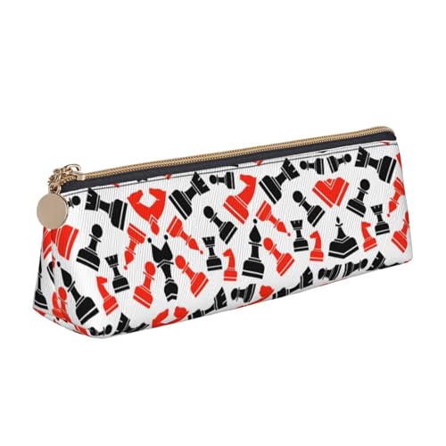 ADAhgu Federmäppchen mit Schachmuster, vielseitig einsetzbar, leicht, mit Reißverschluss, Stiftaufbewahrung, Schule, Studenten von ADAhgu