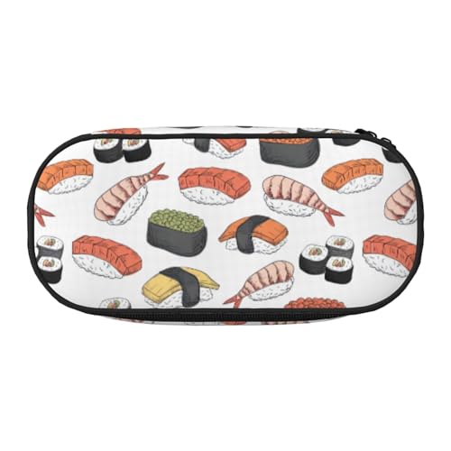 ADAhgu Federmäppchen mit Sushi-Aufdruck, für Schule, Studenten, Reisen, Büro, Schreibwaren, Make-up-Organizer, Schwarz , Einheitsgröße, Taschen-Organizer von ADAhgu
