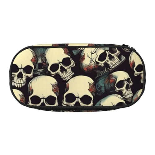 ADAhgu Federmäppchen mit Totenkopf-Skelett-Aufdruck, für Schule, Studenten, Reisen, Büro, Schreibwaren, Make-up-Organizer, Schwarz , Einheitsgröße, Taschen-Organizer ADAhgu Federmäppchen mit Totenkopf-Skelett-Aufdruck, für Schule, Studenten, Reisen, Büro, Schreibwaren, Make-up-Organizer, Schwarz , Einheitsgröße, Taschen-Organizer von ADAhgu