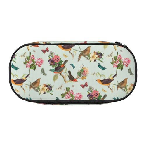 ADAhgu Federmäppchen mit Vogelmuster, für Schule, Studenten, Reisen, Büro, Schreibwaren, Make-up, Schwarz , Einheitsgröße, Taschen-Organizer von ADAhgu