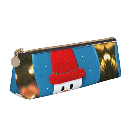 ADAhgu Federmäppchen mit Weihnachtsmotiv, Schneemann-Druck, vielseitig einsetzbar, leicht, mit Reißverschluss, Stiftaufbewahrung, Schule, Studenten von ADAhgu