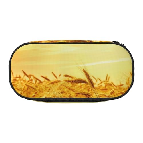 ADAhgu Federmäppchen mit Weizenfelddruck, für Schule, Studenten, Reisen, Büro, Schreibwaren, Make-up-Organizer, Schwarz , Einheitsgröße, Taschen-Organizer von ADAhgu