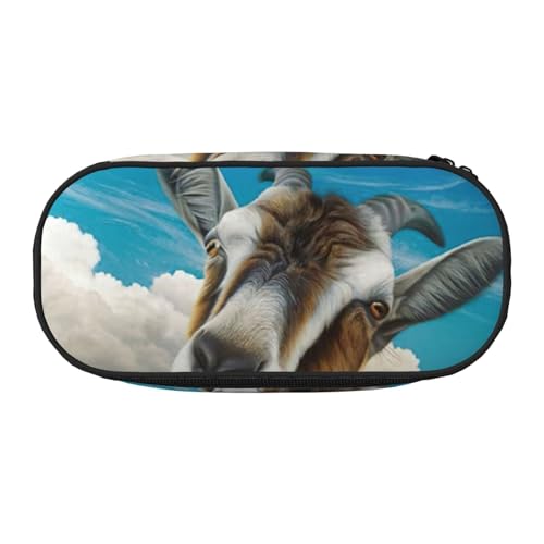 ADAhgu Federmäppchen mit Ziegenaufdruck, für Schule, Studenten, Reisen, Büro, Schreibwaren, Make-up, Organizer, Blau, Schwarz , Einheitsgröße, Taschen-Organizer ADAhgu Federmäppchen mit Ziegenaufdruck, für Schule, Studenten, Reisen, Büro, Schreibwaren, Make-up, Organizer, Blau, Schwarz , Einheitsgröße, Taschen-Organizer von ADAhgu