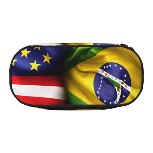 ADAhgu Federmäppchen mit amerikanischer und brasilianischer Flagge, für Schule, Studenten, Reisen, Büro, Schreibwaren, Make-up-Organizer, Schwarz , Einheitsgröße, Taschen-Organizer ADAhgu Federmäppchen mit amerikanischer und brasilianischer Flagge, für Schule, Studenten, Reisen, Büro, Schreibwaren, Make-up-Organizer, Schwarz , Einheitsgröße, Taschen-Organizer von ADAhgu