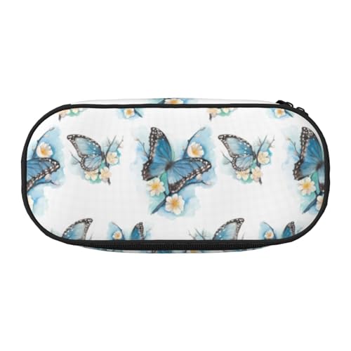 ADAhgu Federmäppchen mit blauem Schmetterling auf Blüte, für Schule, Studenten, Reisen, Büro, Schreibwaren, Make-up-Organizer, Schwarz , Einheitsgröße, Taschen-Organizer ADAhgu Federmäppchen mit blauem Schmetterling auf Blüte, für Schule, Studenten, Reisen, Büro, Schreibwaren, Make-up-Organizer, Schwarz , Einheitsgröße, Taschen-Organizer von ADAhgu