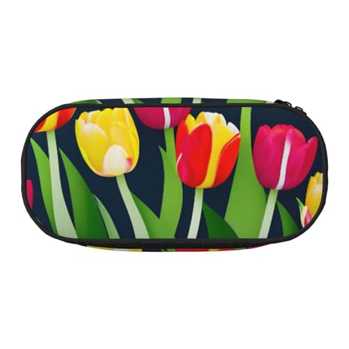 ADAhgu Federmäppchen mit buntem Tulpenmuster, für Schule, Studenten, Reisen, Büro, Schreibwaren, Make-up-Organizer, Schwarz , Einheitsgröße, Taschen-Organizer ADAhgu Federmäppchen mit buntem Tulpenmuster, für Schule, Studenten, Reisen, Büro, Schreibwaren, Make-up-Organizer, Schwarz , Einheitsgröße, Taschen-Organizer von ADAhgu