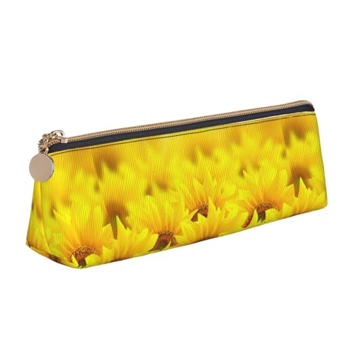 ADAhgu Federmäppchen mit gelbem Sonnenblumendruck, vielseitig einsetzbar, leicht, mit Reißverschluss, Stiftaufbewahrung, Schule, Studenten von ADAhgu