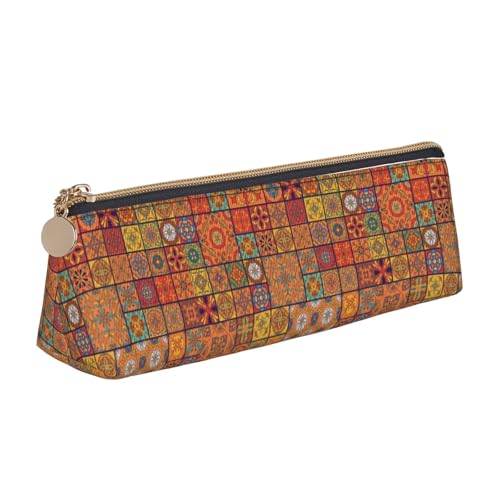 ADAhgu Federmäppchen mit marokkanischem geometrischem Druck, vielseitig einsetzbar, leicht, mit Reißverschluss, Stiftaufbewahrung, Schule, Studenten von ADAhgu