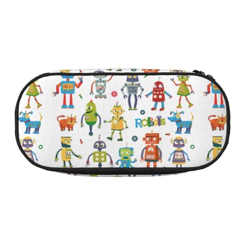 ADAhgu Federmäppchen mit niedlichem Cartoon-Roboter-Druck, für Schule, Studenten, Reisen, Büro, Schreibwaren, Make-up-Organizer, Schwarz , Einheitsgröße, Taschen-Organizer ADAhgu Federmäppchen mit niedlichem Cartoon-Roboter-Druck, für Schule, Studenten, Reisen, Büro, Schreibwaren, Make-up-Organizer, Schwarz , Einheitsgröße, Taschen-Organizer von ADAhgu
