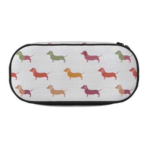 ADAhgu Federmäppchen mit niedlichem Dackel-Motiv, für Schule, Studenten, Reisen, Büro, Schreibwaren, Make-up-Organizer, Schwarz , Einheitsgröße, Taschen-Organizer von ADAhgu