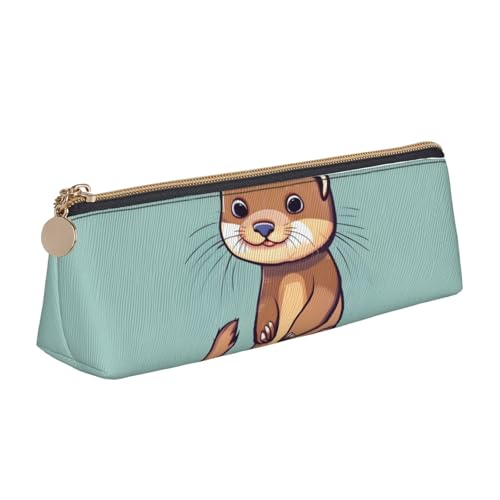ADAhgu Federmäppchen mit niedlichem Otter-Motiv, vielseitig verwendbar, leicht, mit Reißverschluss, Stiftaufbewahrung, Schule, Studenten von ADAhgu