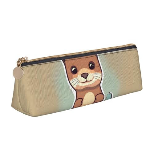 ADAhgu Federmäppchen mit niedlichem Otter-Motiv, vielseitig verwendbar, leicht, mit Reißverschluss, Stiftaufbewahrung, Schule, Studenten von ADAhgu