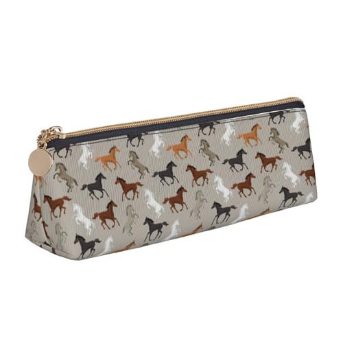 ADAhgu Federmäppchen mit niedlichem Pferdemotiv, vielseitig verwendbar, leicht, mit Reißverschluss, Stiftaufbewahrung, Schule, Studenten von ADAhgu