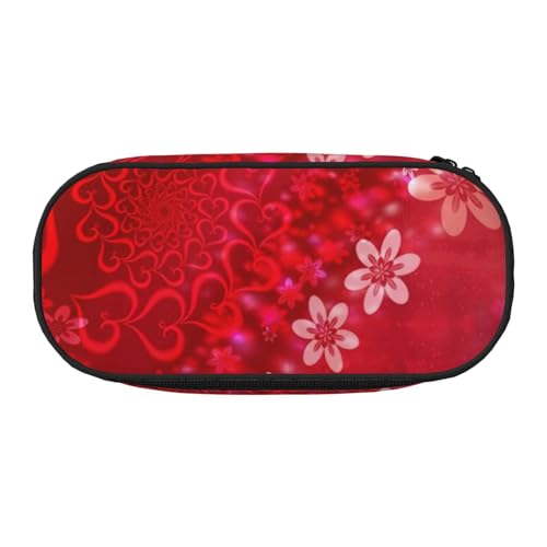 ADAhgu Federmäppchen mit rotem Herz-Blumendruck, für Schule, Studenten, Reisen, Büro, Schreibwaren, Make-Up-Organizer, Schwarz , Einheitsgröße, Taschen-Organizer ADAhgu Federmäppchen mit rotem Herz-Blumendruck, für Schule, Studenten, Reisen, Büro, Schreibwaren, Make-Up-Organizer, Schwarz , Einheitsgröße, Taschen-Organizer von ADAhgu