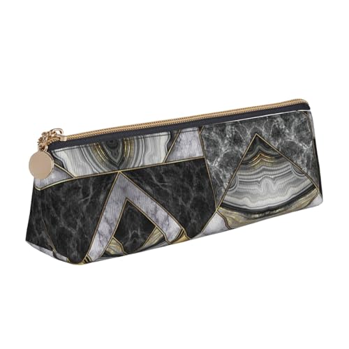 ADAhgu Federmäppchen mit schwarzer Marmorstruktur, Golddruck, vielseitig, leicht, mit Reißverschluss, Stiftaufbewahrung, Schule, Studenten von ADAhgu