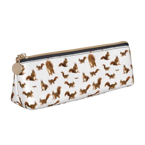 ADAhgu Federmäppchen mit süßem Eichhörnchen-Druck, vielseitig einsetzbar, leicht, mit Reißverschluss, Stiftaufbewahrung, Schule, Studenten von ADAhgu