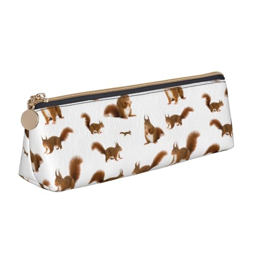 ADAhgu Federmäppchen mit süßem Eichhörnchen-Druck, vielseitig einsetzbar, leicht, mit Reißverschluss, Stiftaufbewahrung, Schule, Studenten von ADAhgu