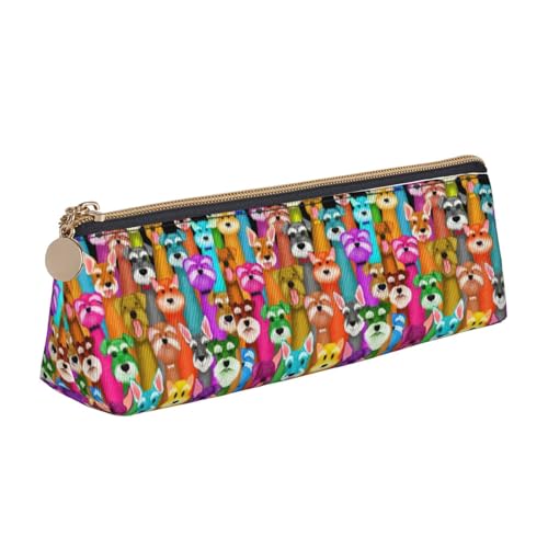 ADAhgu Federmäppchen mit süßem Schnauzer-Motiv, vielseitig einsetzbar, leicht, mit Reißverschluss, Stiftaufbewahrung, Schule, Studenten von ADAhgu