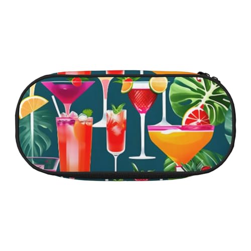 ADAhgu Federmäppchen mit tropischem Cocktail-Druck, für Schule, Studenten, Reisen, Büro, Schreibwaren, Make-up-Organizer, Schwarz , Einheitsgröße, Taschen-Organizer ADAhgu Federmäppchen mit tropischem Cocktail-Druck, für Schule, Studenten, Reisen, Büro, Schreibwaren, Make-up-Organizer, Schwarz , Einheitsgröße, Taschen-Organizer von ADAhgu