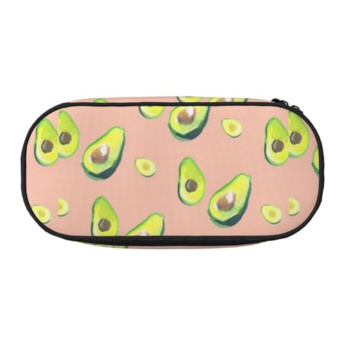 ADAhgu Federmäppchen mit vielen Avocado-Bildern, für Schule, Studenten, Reisen, Büro, Schreibwaren, Make-up-Organizer, Schwarz , Einheitsgröße, Taschen-Organizer von ADAhgu
