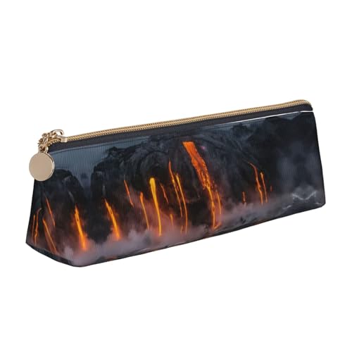 ADAhgu Kilauea Federmäppchen mit Vulkandruck, vielseitig einsetzbar, leicht, mit Reißverschluss, Stiftaufbewahrung, Schule, Studenten von ADAhgu