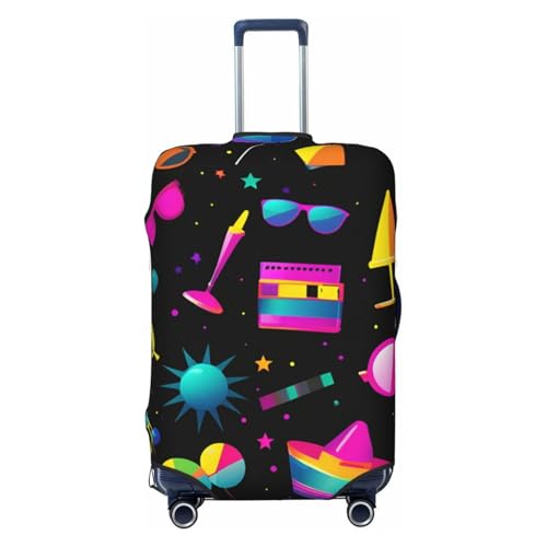 ADAhgu Modische Kofferhülle mit Kerzen-Brillen-Druck, personalisierter Gepäckschutz für Reisen und Business, Schwarz , L von ADAhgu