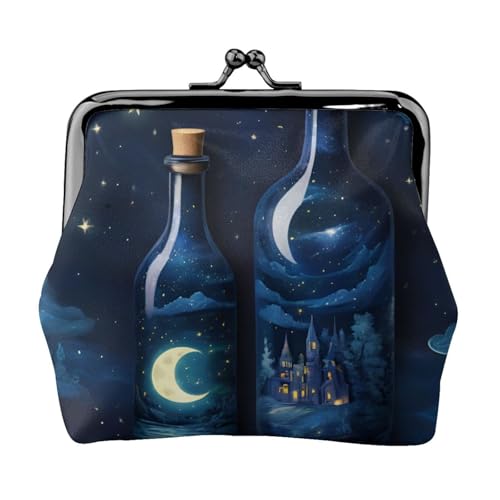 Bottle of Under Night Sky Print Vielseitige Münzgeldbörse Exquisite Mini-Geldbörse Niedliche Kleingeldtasche für jeden Anlass von ADAhgu