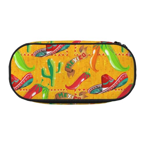 Federmäppchen mit Kaktushut und Chilischoten-Druck, für Schule, Studenten, Reisen, Büro, Schreibwaren, Make-Up-Organizer, Schwarz , Einheitsgröße, Taschen-Organizer Federmäppchen mit Kaktushut und Chilischoten-Druck, für Schule, Studenten, Reisen, Büro, Schreibwaren, Make-Up-Organizer, Schwarz , Einheitsgröße, Taschen-Organizer von ADAhgu