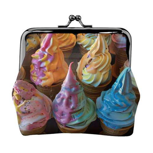Vielseitig einsetzbare Münzgeldbörse in vielen Farben mit Eiscreme-Aufdruck, exquisite Mini-Geldbörse, niedliche Kleingeldtasche für jeden Anlass von ADAhgu