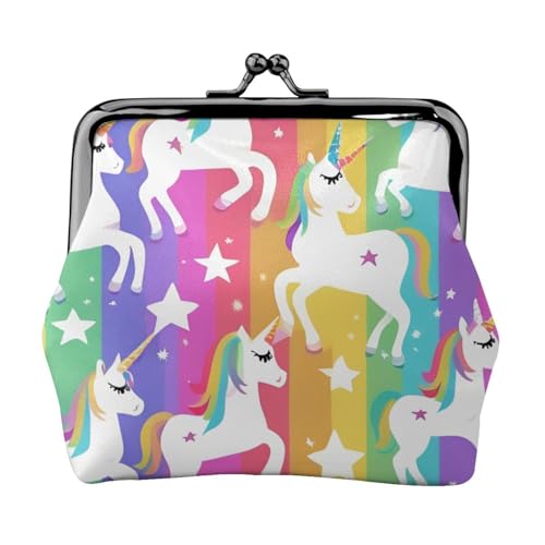 Vielseitige Münzbörse mit Einhörnern auf Streifen, exquisite Mini-Geldbörse, niedliches Kleingeldfach für jeden Anlass von ADAhgu
