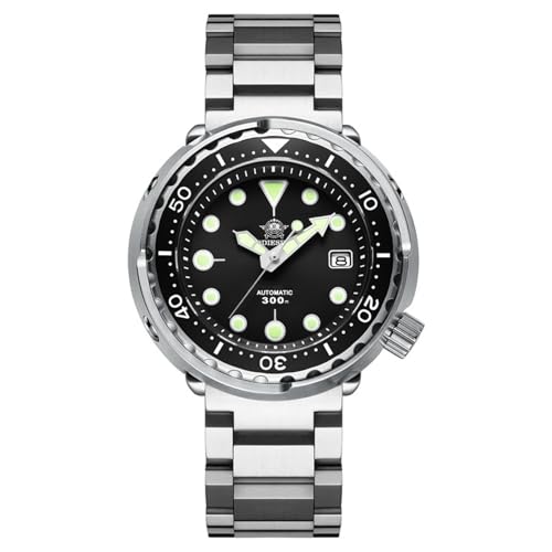 ADDIESDIVE Herren-Automatikuhr Diver 300m Thunfisch-Uhr Schwarz von ADDIESDIVE