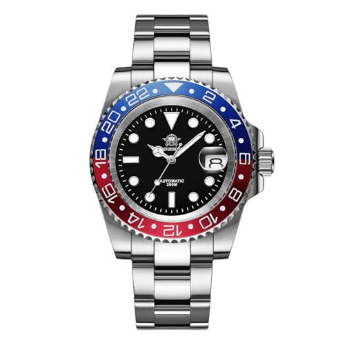 ADDIESDIVE Luxus Herren Automatikuhr 8215 Mechanische Uhr mit zweifarbiger Keramik-Lünette 200M Herren Analog Taucheruhr mit Edelstahlarmband AD2503 von ADDIESDIVE