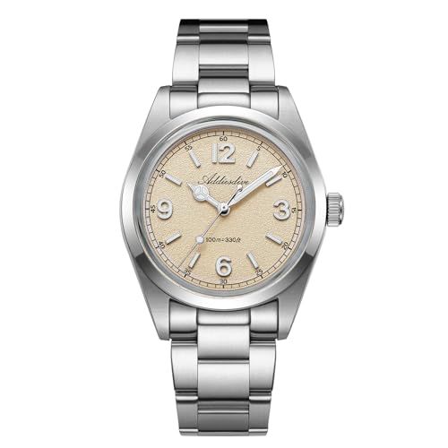 ADDIESDIVE Luxus Herren Quarzuhr Japan VH31 Quarzwerk 100m wasserdichte Edelstahl Armbanduhr BGW9 Super Luminous Bubble Spiegelglas 36mm Herren Analog Uhr AD2518 von ADDIESDIVE