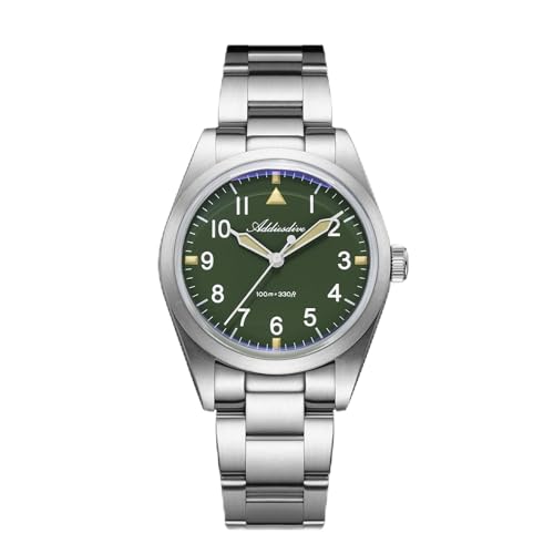ADDIESDIVE Neu 2025 Herrenuhr Titanium mit Japanisches VH31 Sweep Sekunden Uhrwerk 100m wasserdicht Ultra-leicht 80g Titan Armband Quarzuhr AD2502 von ADDIESDIVE