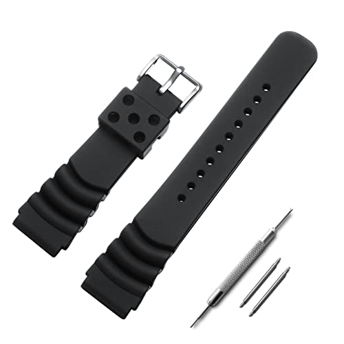 ADDIESDIVE Uhrenarmbänder aus Silikon für Herren, Gummi-Armband mit Schnellverschluss, für Uhren, Schwarz 22mm von ADDIESDIVE