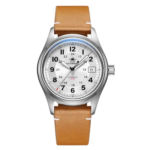 ADDIESDIVE automatische Uhr Unterwasser 200m Analoge Herrenuhr Armband aus Stahl BGW9 Leuchtend weißes Zifferblatt AD2048 von ADDIESDIVE