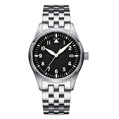 ADDIESDIVE automatische Uhr Unterwasser-Piloten 200m Armband aus Stahl Zifferblatt Schwarz, My-H2 von ADDIESDIVE