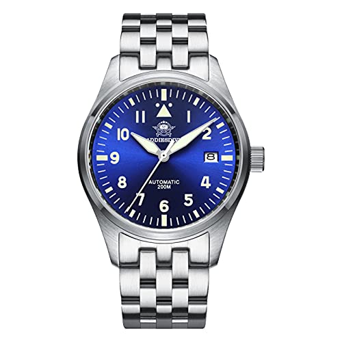 ADDIESDIVE herrenuhr markenuhr Flieger NH35A Automatische Uhr H2 Blau von ADDIESDIVE