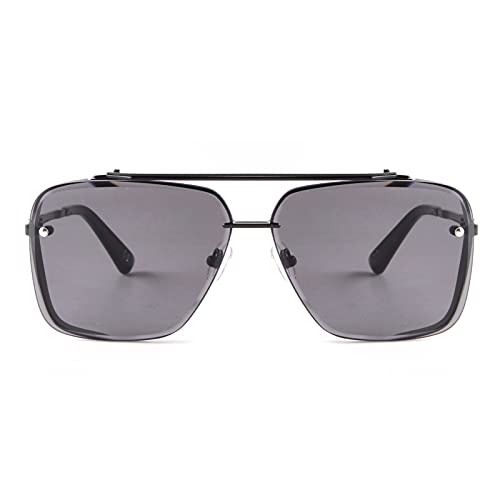 ADEWU Herren Sonnenbrille Klassiker Pilotenbrille Quadratische Metallrahmen für Frauen mit Verbesserten Gläsern von ADEWU