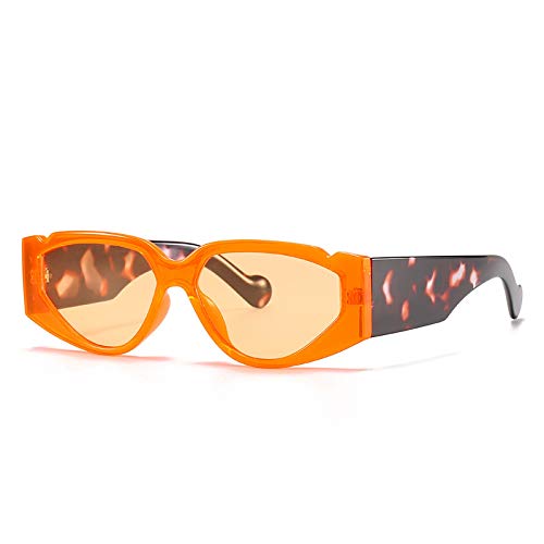 ADEWU Mode Sonnenbrille Vintage irregulär Punk Breite Tempel Brille mit UV Schutz für Damen Herren von ADEWU