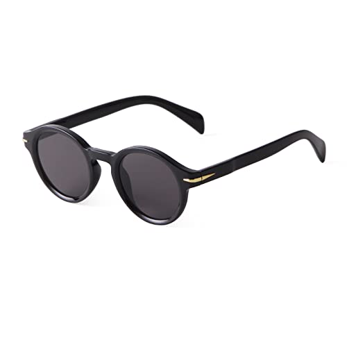 ADEWU Runde Sonnenbrille Damen Klein UV400 Schutz Retro Vintage Ultra Leicht Schmale Brille Herren von ADEWU