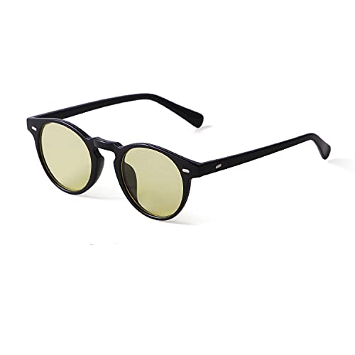 ADEWU Runde Sonnenbrille Damen Klein UV400 Schutz Retro Vintage Ultra Leicht Schmale Brille Herren von ADEWU