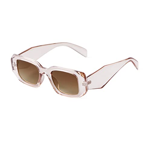 ADEWU Vintage Rechteckige Sonnenbrille für Damen 90er Retro Fashion Square Sonnenbrille von ADEWU