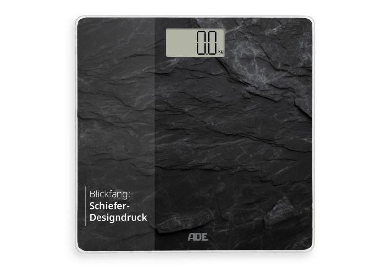 ADE Personenwaage Digitale Körperwaage mit großem LED Display, Wiegefläche aus gehärtetem Sicherheitsglas mit Tragkraft bis 180kg von ADE