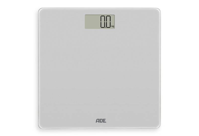 ADE Personenwaage Digitale Körperwaage mit großem LED Display, Wiegefläche aus gehärtetem Sicherheitsglas mit Tragkraft bis 180kg von ADE